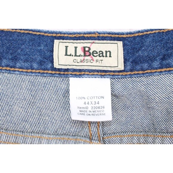 LL Bean Double L Jeans Classic Fit Straight Leg Dark Wash Size 44x34 - Picture 7 of 10